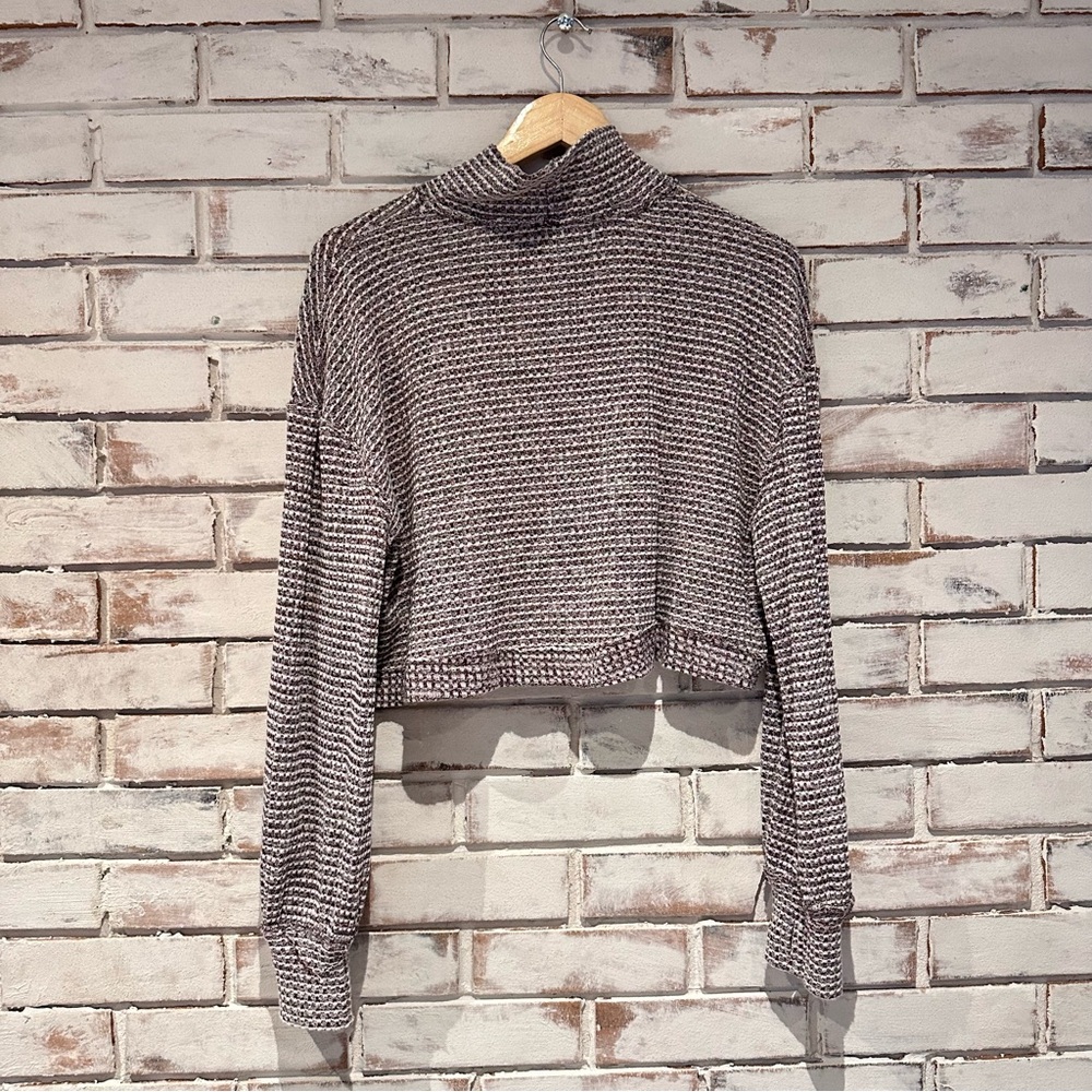 Free People Waffle Mock Neck long sleeve Crop Top - Picture 5 of 5